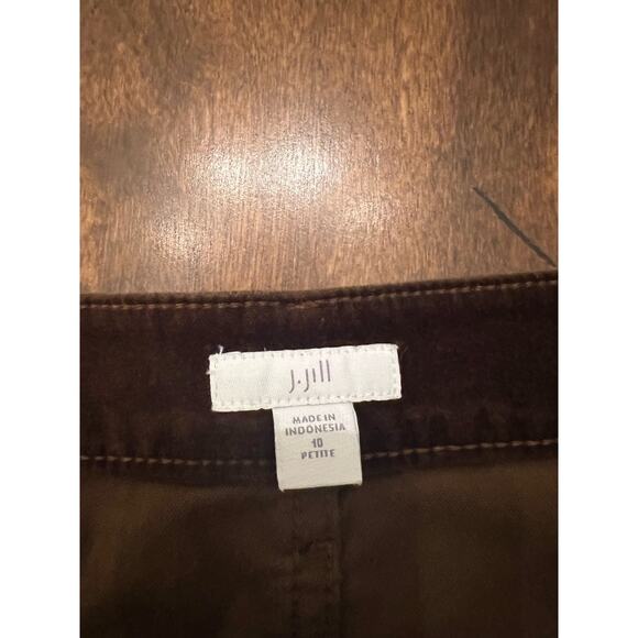 J. Jill Women's Brown Velvet Straight Leg Casual Pants Size 10 Petite Workwear - Picture 3 of 14